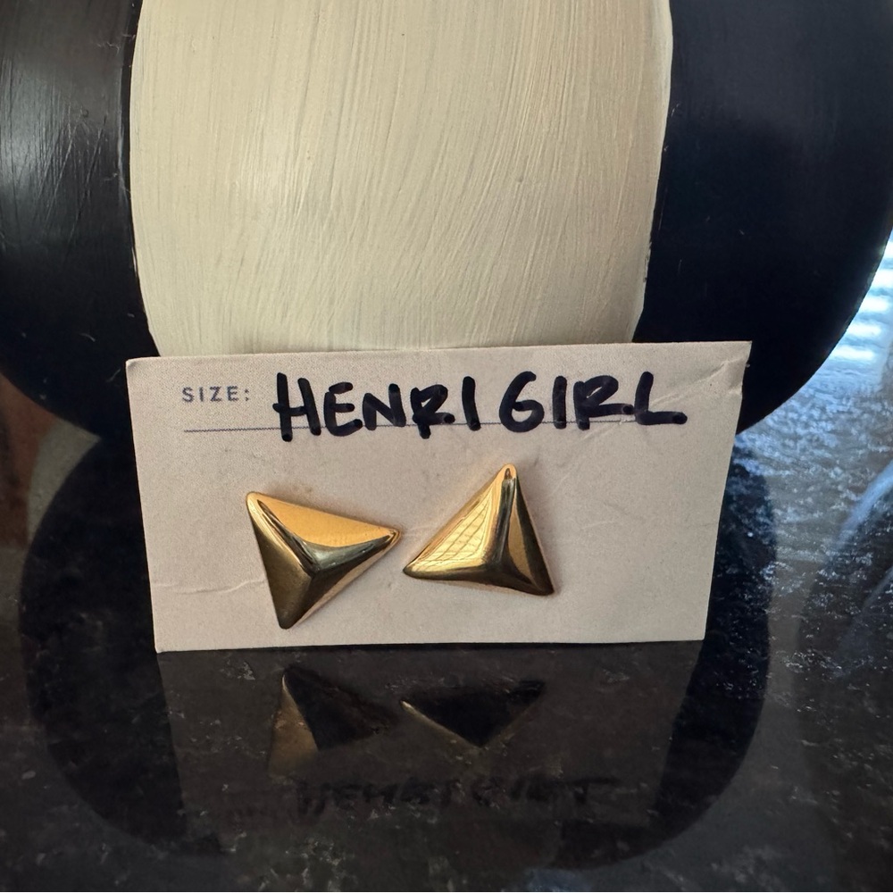 HenriGirl Micah Gold Tone Triangle Stud Earrings